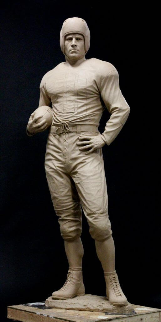 Clay original of The Victor, football player, by Benjamin Victor.