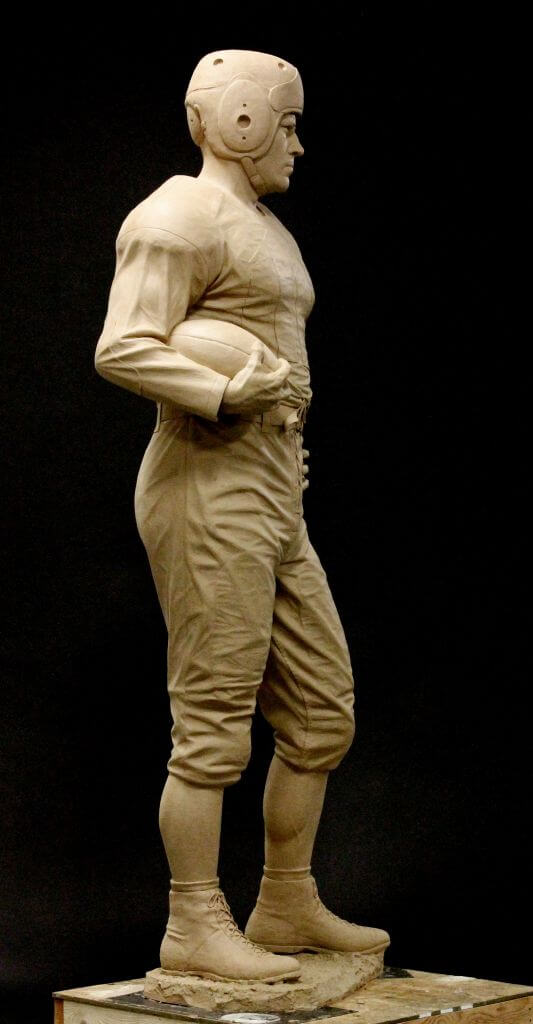 Clay original of The Victor, football player, by Benjamin Victor.